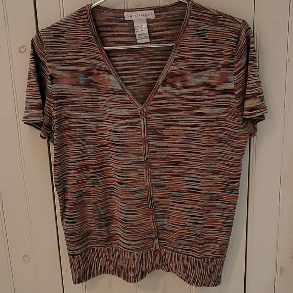 Napa Valley Space-dyed Silk & Cotton S/S Sweater